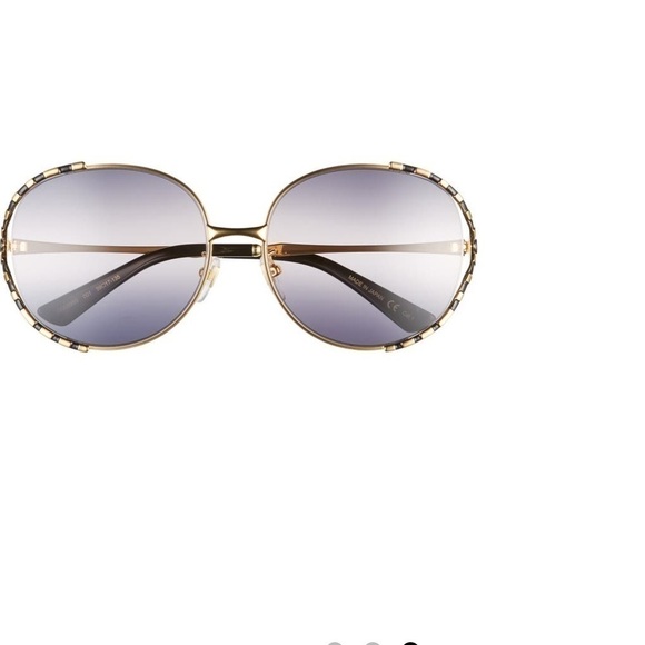 Gucci 59mm Round Sunglasses in Gold/Brown Gradient - Picture 2 of 11
